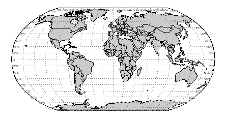 World map in Robinson projection